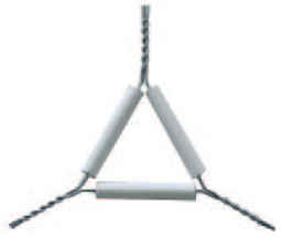 [00560] Draht-Dreieck  - Tonrohrlänge 50 mm - Stahl verzinkt